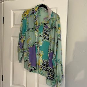 Vintage Diane von Furstenberg Floral Button Down